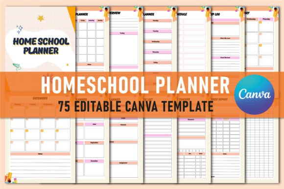 Editable Homeschool Planner for Canva