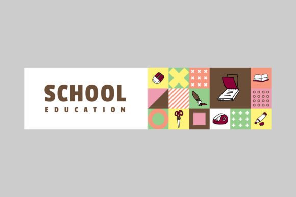 Enhancing Visual Identity with Flat School Education Horizontal Banner Designs