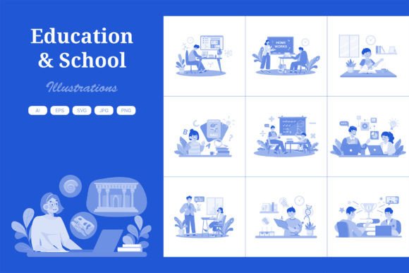 Evaluating M712 School Education Illustration P1 for Digital Projects