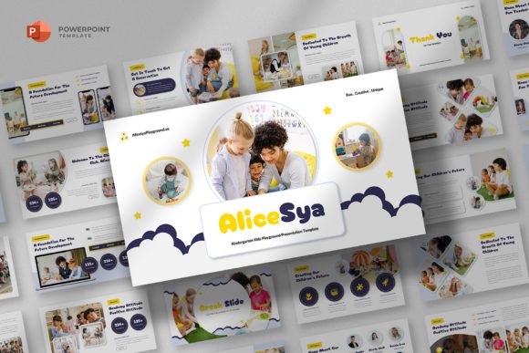Evaluating the Alicesya Kids Kindergarten PowerPoint Template for Educational Presentations