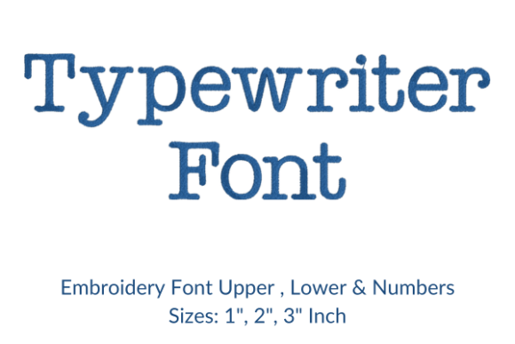 Typewriter Font Embroidery Design: Vintage Style