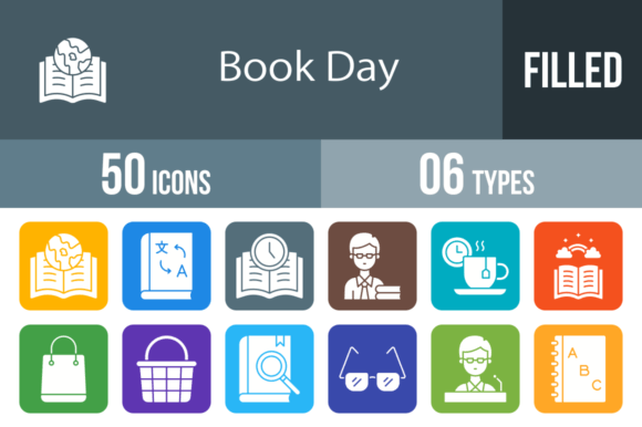 Visualizing Literacy: How the 50 Book Day Filled Round Icons Enhance Digital Storytelling and User Experience